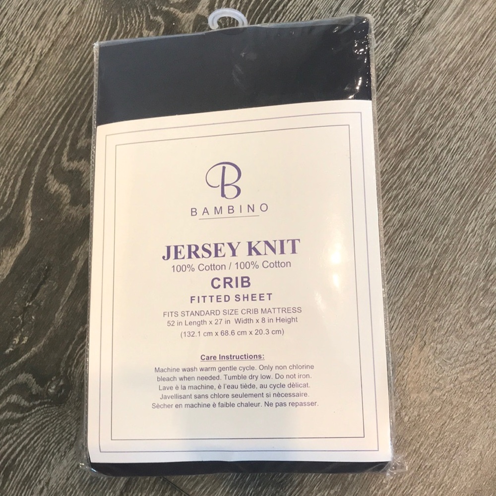 Navy Fitted Crib Sheet